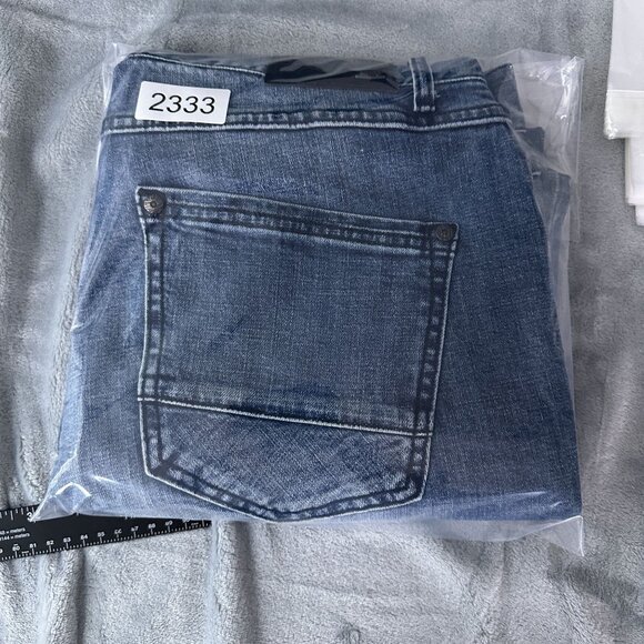 INC International Concepts Straight Leg Jeans Womens Size 34W Distressed Blue - Picture 12 of 12